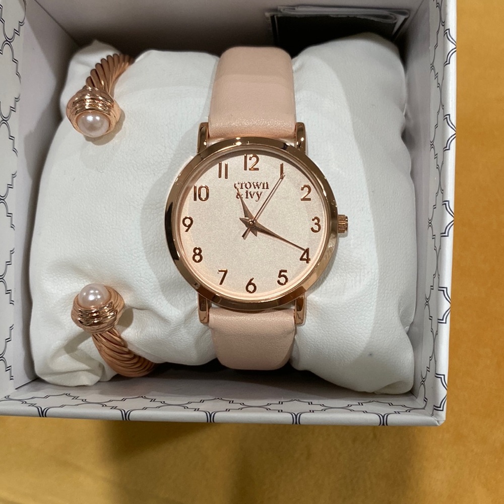 NWT Crown & Ivy watch and bracelet set